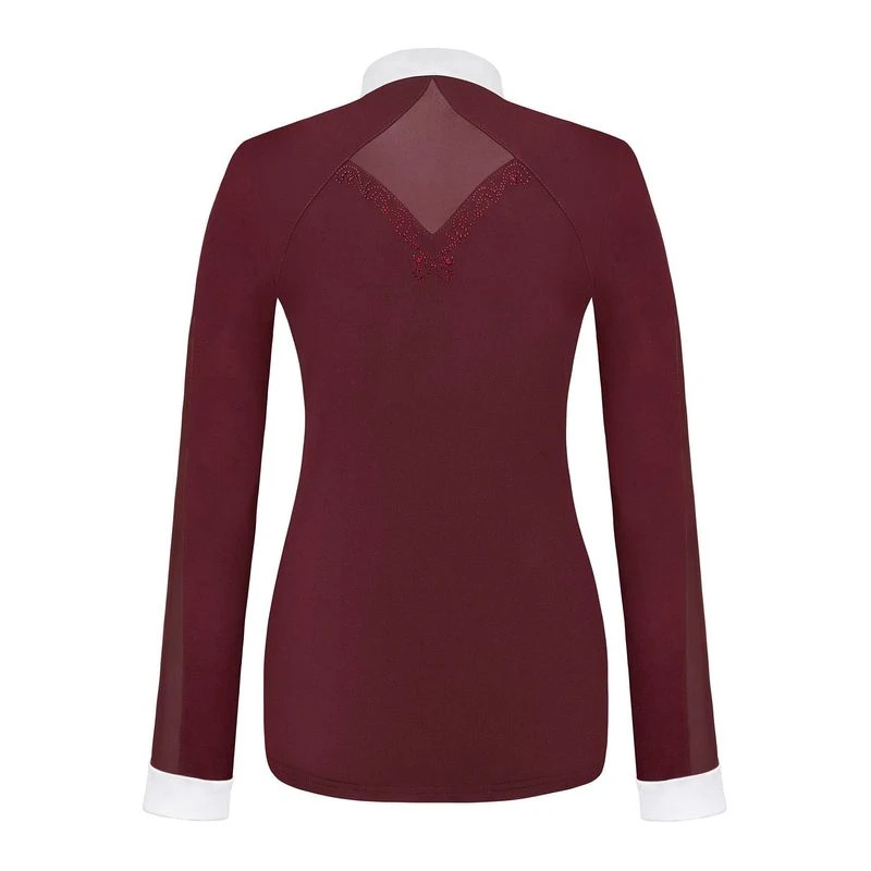 Fair Play Women's Cathrine Long Sleeve Competition Shirt - Burgundy/White 2 Fair Play Women's Cathrine Long Sleeve Competition Shirt - Burgundy/White - Image 2
