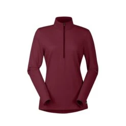 Kerrits Women's Ice Fil Lite Long Sleeve Shirt Solid - Burgundy