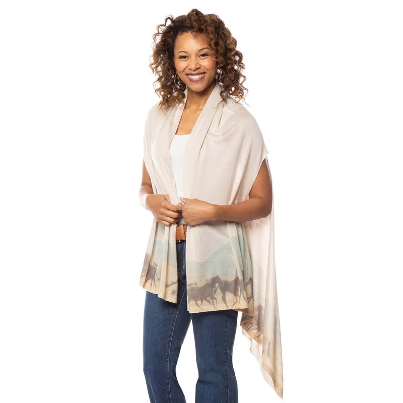 EQL Women's Horse Spirit Wrap - Natural 3 EQL Women's Horse Spirit Wrap - Natural - Image 3