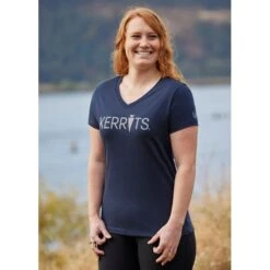Kerrits Women's Logo V-Neck Tee - Navy/Pewter 5 Kerrits Women's Logo V-Neck Tee - Navy/Pewter -Tack Of The Day Store 599023 800 800