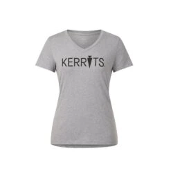 Kerrits Women's Logo V-Neck Tee - Heathered Nickle/Black