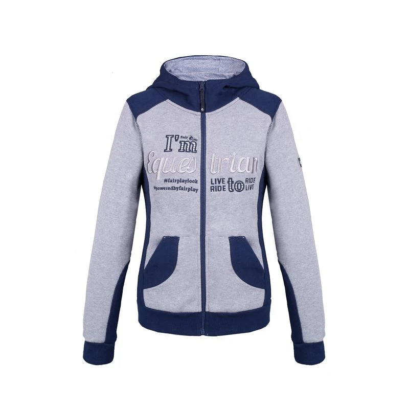 Fair Play Women's Sonia Sweatshirt - Grey/Navy 1 Fair Play Women's Sonia Sweatshirt - Grey/Navy