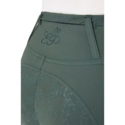 Horze Women's Rosie Full Seat Tights W/Rose Gold Zippers - Green -Tack Of The Day Store 599894 800 800