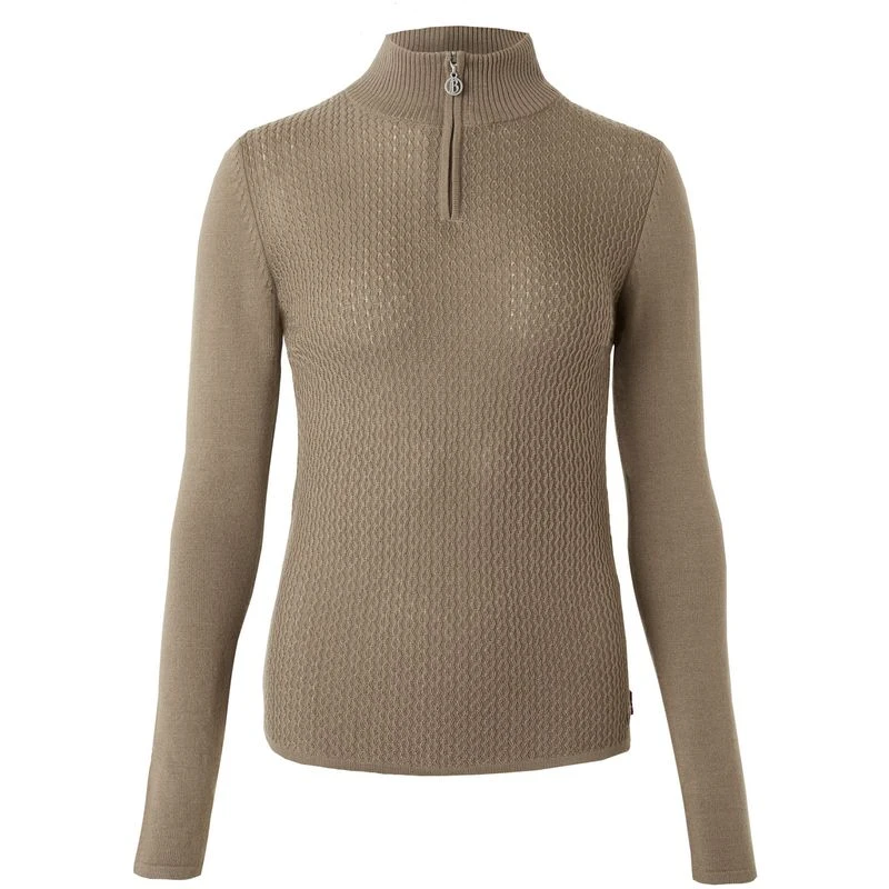 B Vertigo Women's Ruth Knitted 1/4 Zip Sweater - Shiitake Beige 1 B Vertigo Women's Ruth Knitted 1/4 Zip Sweater - Shiitake Beige