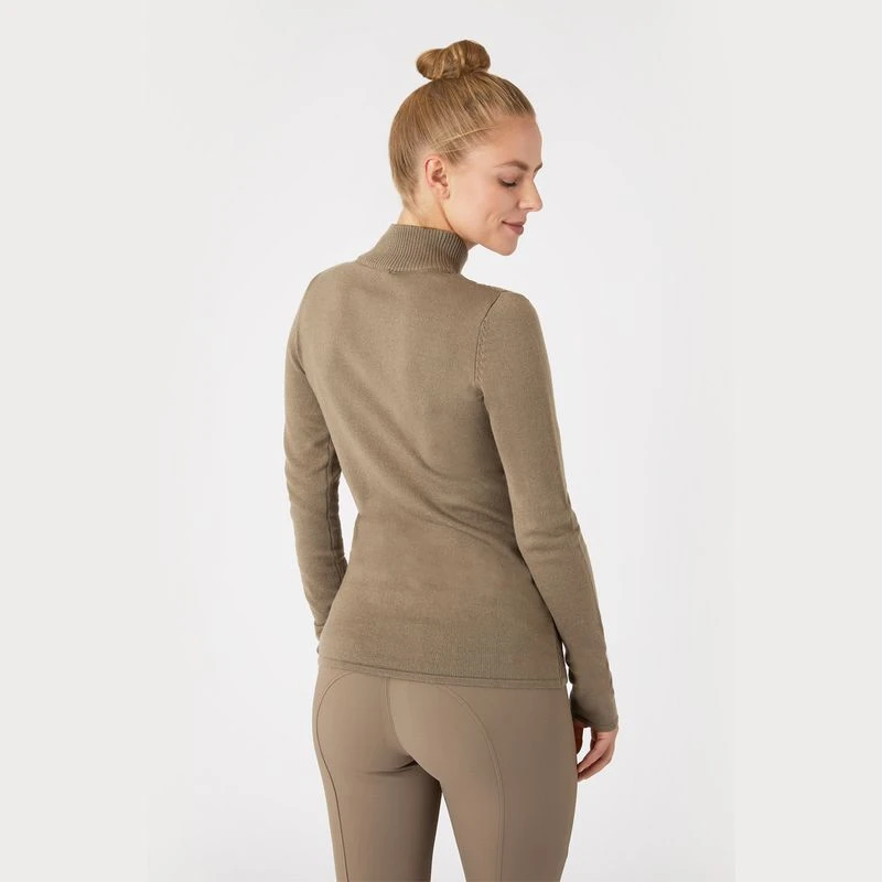 B Vertigo Women's Ruth Knitted 1/4 Zip Sweater - Shiitake Beige 2 B Vertigo Women's Ruth Knitted 1/4 Zip Sweater - Shiitake Beige - Image 2