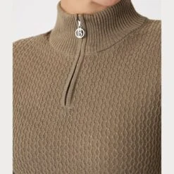 B Vertigo Women's Ruth Knitted 1/4 Zip Sweater - Shiitake Beige 8 B Vertigo Women's Ruth Knitted 1/4 Zip Sweater - Shiitake Beige -Tack Of The Day Store 601201 800 800