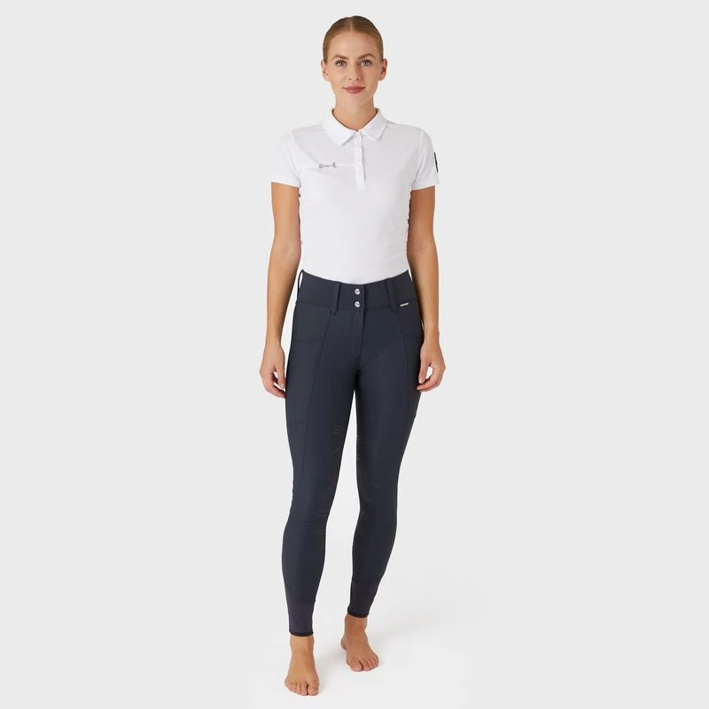 Horze Women's Indira Full Seat Breeches - Inkwell Navy 4 Horze Women's Indira Full Seat Breeches - Inkwell Navy - Image 4
