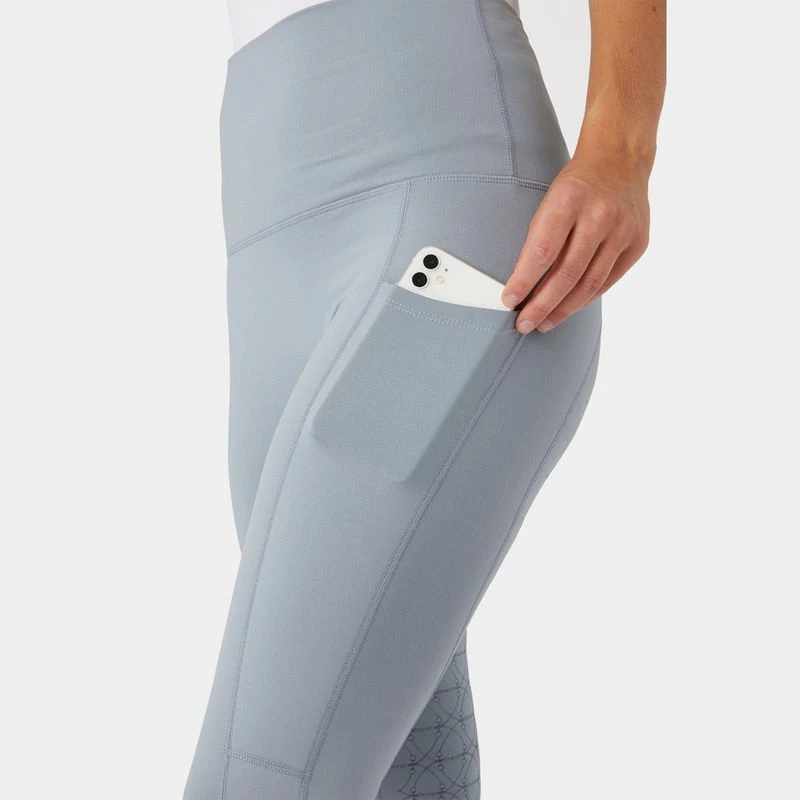 Horze Women's Mette Thermo Riding Tights - Tradewinds Grey 2 Horze Women's Mette Thermo Riding Tights - Tradewinds Grey - Image 2