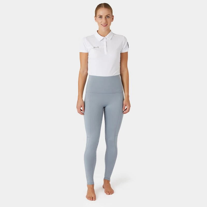 Horze Women's Mette Thermo Riding Tights - Tradewinds Grey 4 Horze Women's Mette Thermo Riding Tights - Tradewinds Grey - Image 4