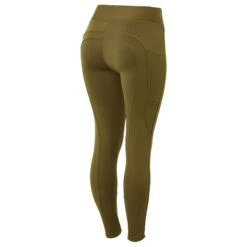 Horze Women's Active Winter Silicone Full Seat Tights W/ Phone Pockets - Dark Olive