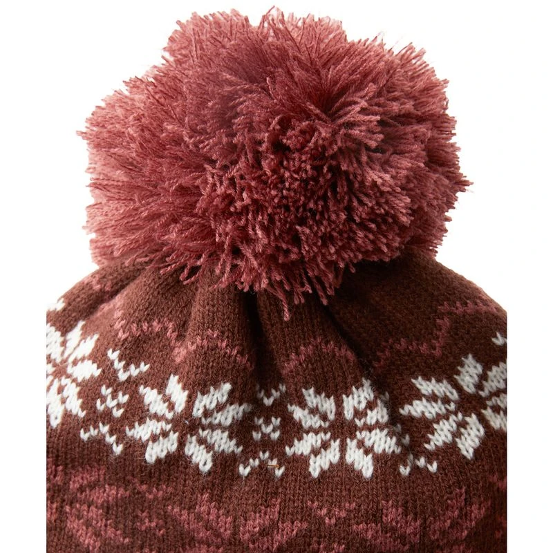 Horze Emily Snowflake Knitted Hat - Rum Raisin Brown/Marsala Red 2 Horze Emily Snowflake Knitted Hat - Rum Raisin Brown/Marsala Red - Image 2