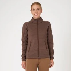 Horze Women's Addison Fleece Riding Jacket - French Roast -Tack Of The Day Store 602603 800 800