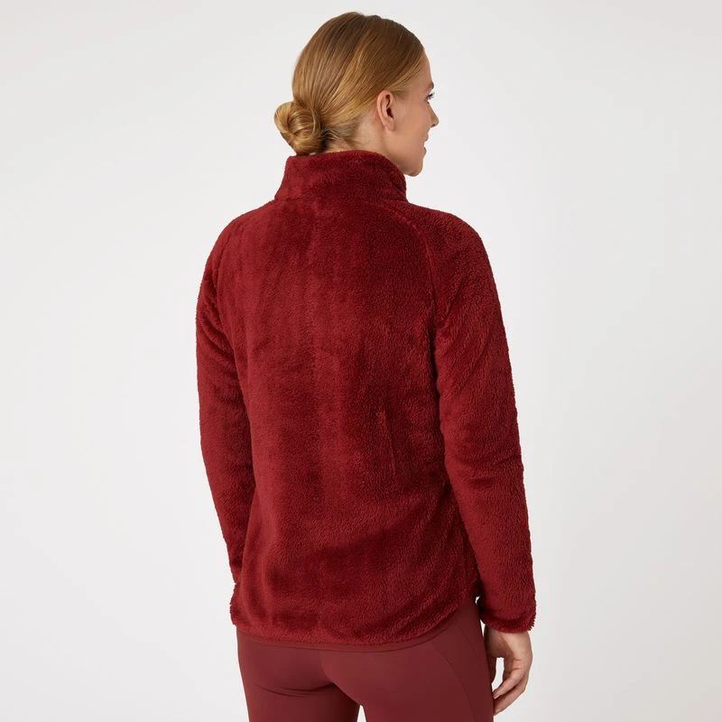 Horze Women's Merida Fleece Jacket - Merlot 2 Horze Women's Merida Fleece Jacket - Merlot - Image 2