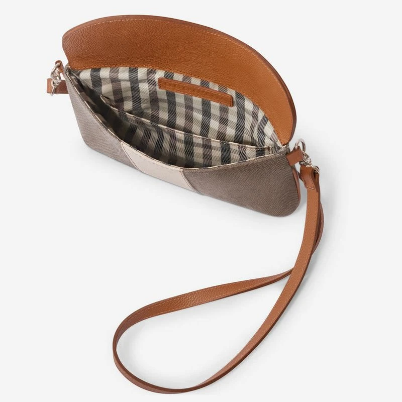 Oughton Vintage Canvas Paddock Crossbody - Timeless Taupe/Caramel 2 Oughton Vintage Canvas Paddock Crossbody - Timeless Taupe/Caramel - Image 2