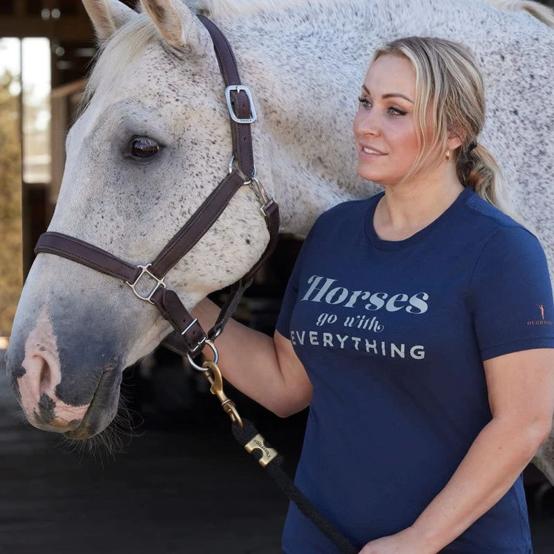 Oughton Women's Horses Go With Everything Tee - Iconic Navy 2 Oughton Women's Horses Go With Everything Tee - Iconic Navy - Image 2