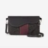 Oughton Vintage Canvas Paddock Crossbody - Graphite/Bordeaux