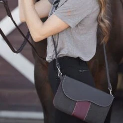Oughton Vintage Canvas Paddock Crossbody - Graphite/Bordeaux 7 Oughton Vintage Canvas Paddock Crossbody - Graphite/Bordeaux -Tack Of The Day Store 603911 800 800