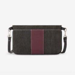 Oughton Vintage Canvas Paddock Crossbody - Graphite/Bordeaux 9 Oughton Vintage Canvas Paddock Crossbody - Graphite/Bordeaux -Tack Of The Day Store 603913 800 800