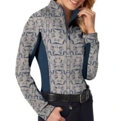 Romfh Women's Chill Factor Printed Long Sleeve Sun Shirt - Unbridled/River Rock