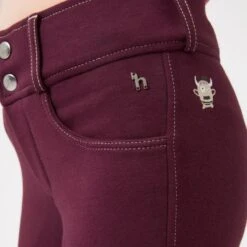 Horze Kids' Morgan Knee Patch Breeches - Fig Purple -Tack Of The Day Store 607760 800 800