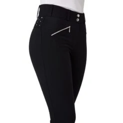 Horze Women's High Waist Full Seat Breeches W/Crystals - Black -Tack Of The Day Store 607977 800 800