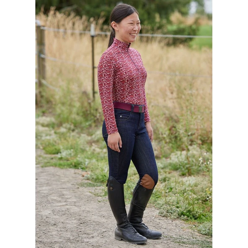 Kerrits Kids' Always Cool Print Ice Fil Long Sleeve Shirt - Sangria Make Your Luck 3 Kerrits Kids' Always Cool Print Ice Fil Long Sleeve Shirt - Sangria Make Your Luck - Image 3