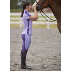Kerrits Kids' Knee Patch Performance Tights - Huckleberry/Iris Make Your Luck -Tack Of The Day Store 609744 800 800