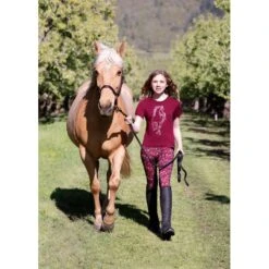 Kerrits Kids' Knee Patch Performance Tights - Ruby Brushstroke -Tack Of The Day Store 610057 800 800