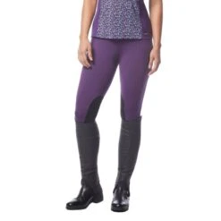 Kerrits Women's Flow Rise Knee Patch Performance Tights - Huckleberry -Tack Of The Day Store 610128 800 800