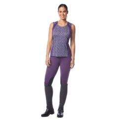 Kerrits Women's Flow Rise Knee Patch Performance Tights - Huckleberry -Tack Of The Day Store 610130 800 800