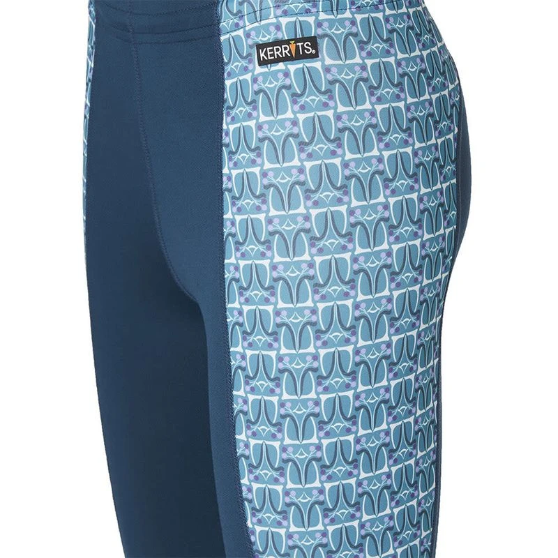 Kerrits Kids' Knee Patch Performance Tights - Lagoon/Peacock Iron Bouquet 3 Kerrits Kids' Knee Patch Performance Tights - Lagoon/Peacock Iron Bouquet - Image 3