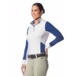 Kerrits Women's Affinity Long Sleeve Show Shirt - True Blue/Iron Bouquet 7 Kerrits Women's Affinity Long Sleeve Show Shirt - True Blue/Iron Bouquet -Tack Of The Day Store 610534 800 800