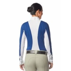 Kerrits Women's Affinity Long Sleeve Show Shirt - True Blue/Iron Bouquet 8 Kerrits Women's Affinity Long Sleeve Show Shirt - True Blue/Iron Bouquet -Tack Of The Day Store 610535 800 800