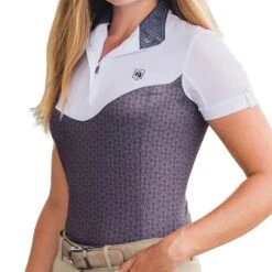 Romfh Women's Infinity Short Sleeve Show Shirt - White/Dark Grey Lucky Shoes