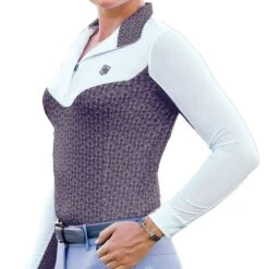 Romfh Women's Infinity Printed Long Sleeve Show Shirt - Dark Grey Lucky Shoes