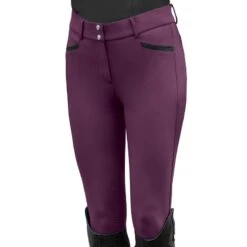 Ovation Women's Elegance Dynamic Knee Patch Breeches - Berry/Black