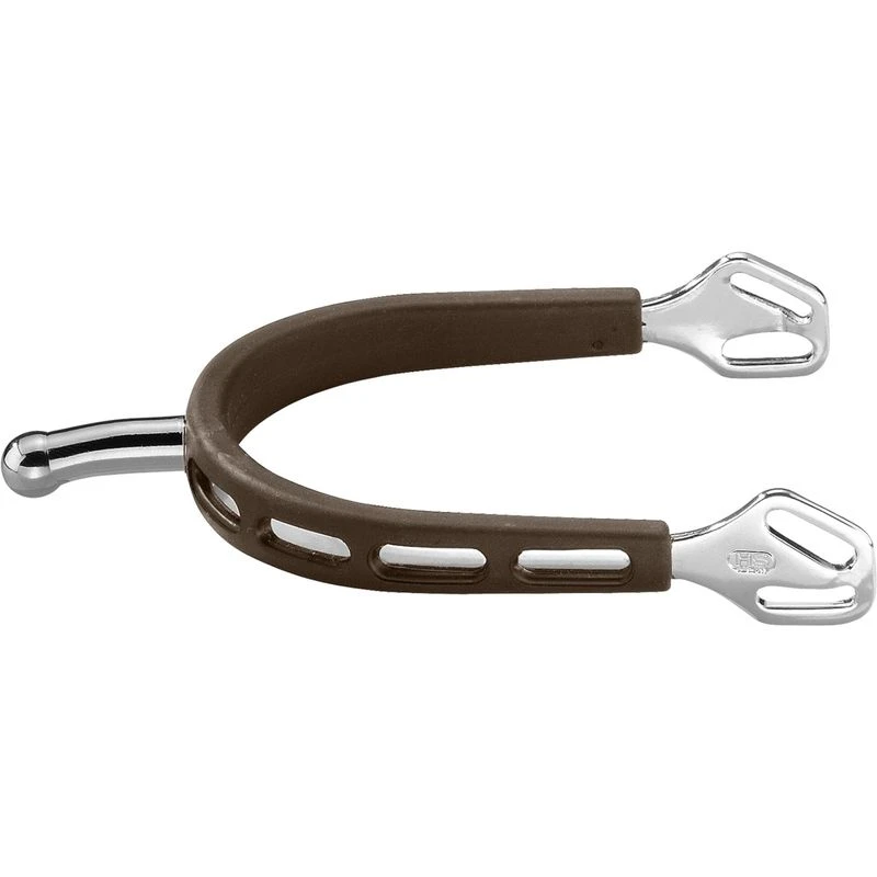 Herm Sprenger 30mm Ball Neck Ultra Fit Extra Grip Spurs - Stainless Steel/Brown Grip 1 Herm Sprenger 30mm Ball Neck Ultra Fit Extra Grip Spurs - Stainless Steel/Brown Grip