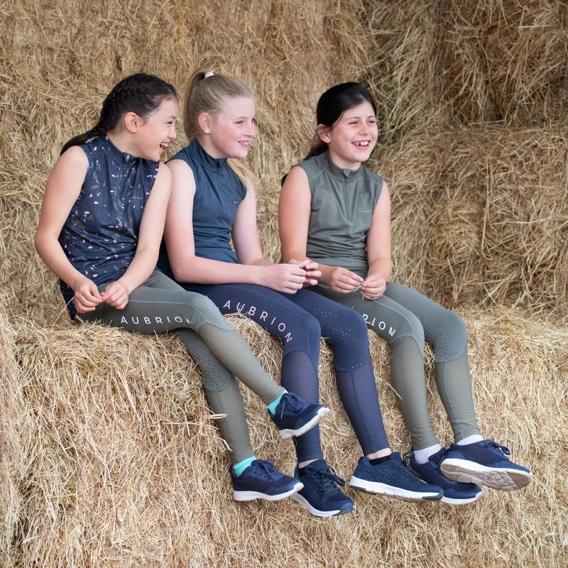 Shires Aubrion Kids' Revive Sleeveless Sun Shirt - Navy 2 Shires Aubrion Kids' Revive Sleeveless Sun Shirt - Navy - Image 2