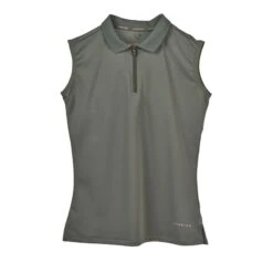 Shires Aubrion Kids' Poise Sleeveless Tech Polo - Olive