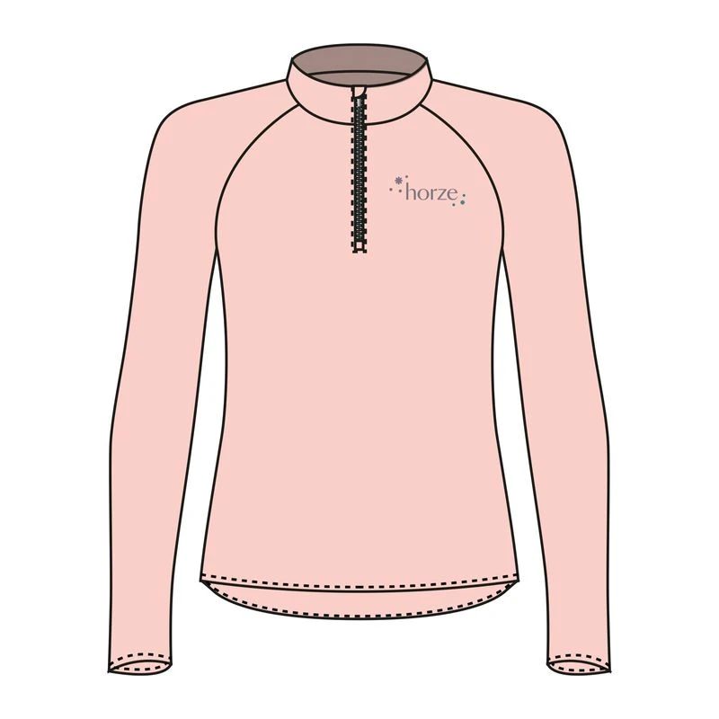 Horze Kids' Issi Technical Long Sleeved Shirt - Pink Salt 1 Horze Kids' Issi Technical Long Sleeved Shirt - Pink Salt