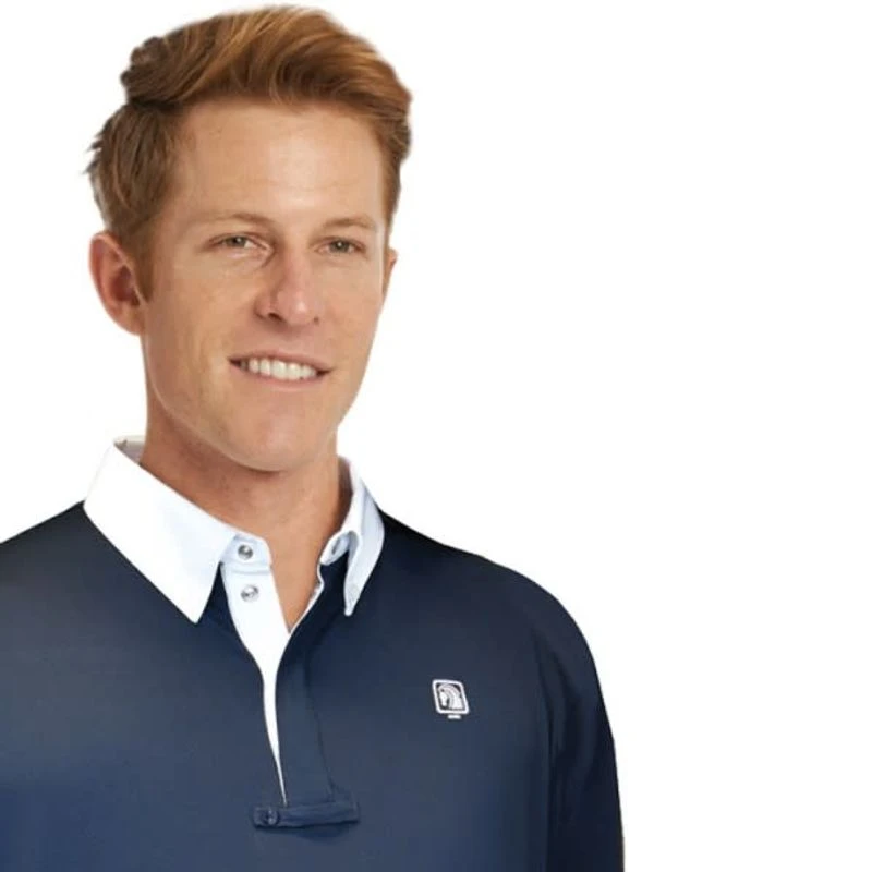 Romfh Men's Long Sleeve Polo Shirt - Dark Navy/White 2 Romfh Men's Long Sleeve Polo Shirt - Dark Navy/White - Image 2