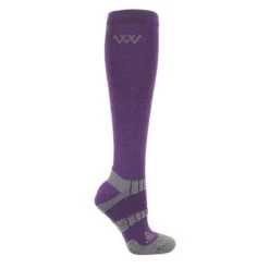 Woof Wear Winter Riding Sock 2 Pairs - Damson/Grey