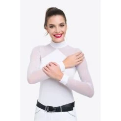 Cavalliera Women's Marielle Long Sleeve Show Shirt - White/White -Tack Of The Day Store 644347 800 800