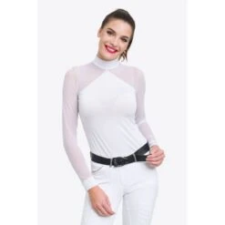 Cavalliera Women's Marielle Long Sleeve Show Shirt - White/White -Tack Of The Day Store 644348 800 800