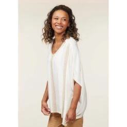 EQL Women's Embroidered EQ Stripe Top - Soft White -Tack Of The Day Store 644616 800 800