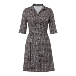 EQL Women's Belted Knit Dress - Black Bit Geo 7 EQL Women's Belted Knit Dress - Black Bit Geo -Tack Of The Day Store 644679 800 800