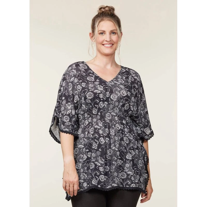 EQL Women's Daydream Gauze Tunic - Black Eq Lace 1 EQL Women's Daydream Gauze Tunic - Black Eq Lace