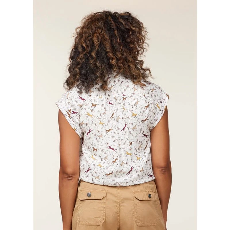 EQL Women's Horizon Rolled Cuff Shirt - Soft White Spring Fever 4 EQL Women's Horizon Rolled Cuff Shirt - Soft White Spring Fever - Image 4