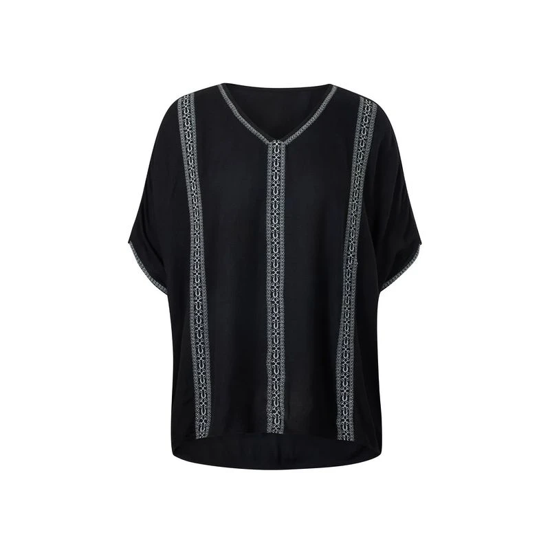 EQL Women's Embroidered EQ Stripe Top - Black 1 EQL Women's Embroidered EQ Stripe Top - Black