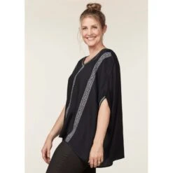 EQL Women's Embroidered EQ Stripe Top - Black 7 EQL Women's Embroidered EQ Stripe Top - Black -Tack Of The Day Store 644784 800 800